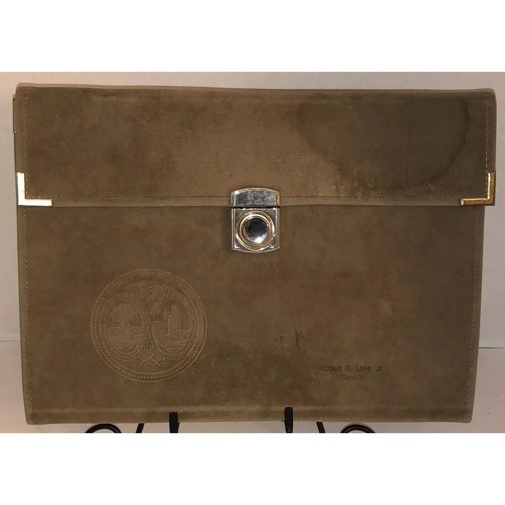VTG SC State Senator ROBERT C LAKE JR Personal Leather Document Bag Folder File